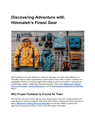 Because Your Feet Deserve the Best – Waterproof Trekking Shoes by Himmaleh