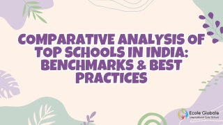 Comparative Analysis of Top Schools in India Benchmarks & Best Practices