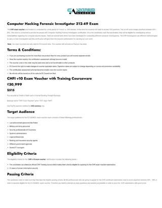 "Computer Hacking Forensic Investigator 312-49 Exam "