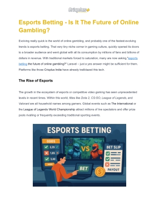 Esports Betting - Is It The Future of Online Gambling_