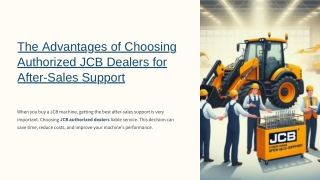 The Advantages of Choosing Authorized JCB Dealers for After-Sales Support