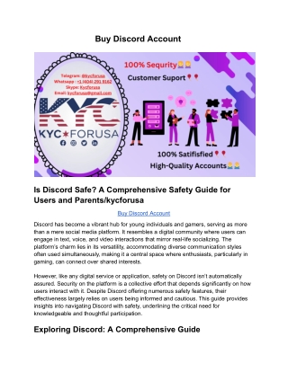 Buy Discord Accounts - Safety Guarantee, 24/7 Support