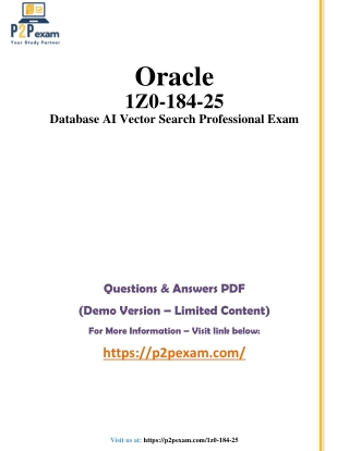 1Z0-184-25 Questions and Answers pdf dumps