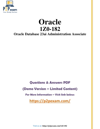 1Z0-182 Questions and Answers pdf dumps