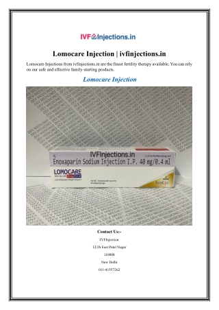 Lomocare Injection ivfinjections.in