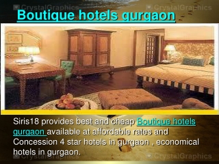 Boutique hotels gurgaon