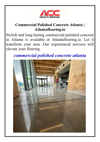 Commercial Polished Concrete Atlanta  Atlantaflooring.io
