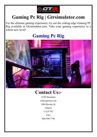 Gaming Pc Rig | Gtrsimulator.com