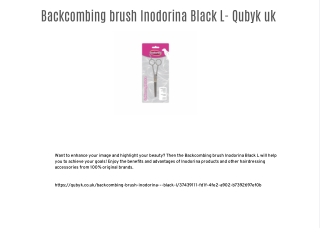 Backcombing brush Inodorina Black L- Qubyk UK