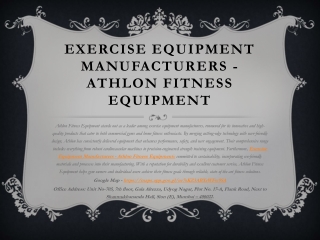 Exercise Equipment Manufacturers - Athlon Fitness Equipment