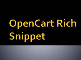 OpenCart Rich Snippet