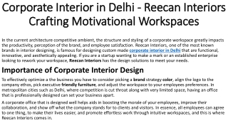 Functional and Elegant Corporate Interior in Delhi – Reecan Interiors
