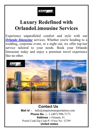 Luxury Redefined with OrlandoLimousine Services