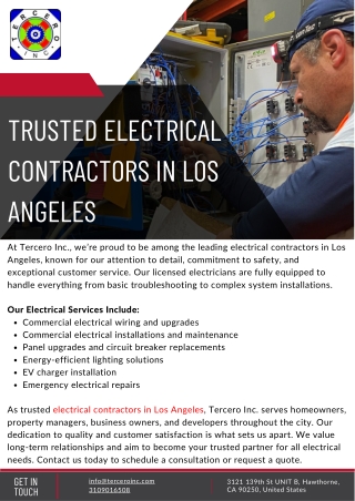 Trusted Electrical Contractors in Los Angeles