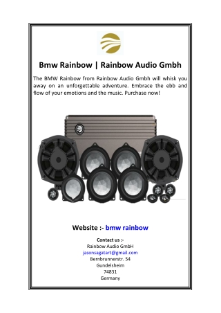 Bmw Rainbow  Rainbow Audio Gmbh