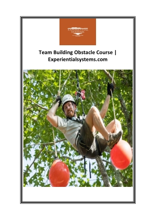 Team Building Obstacle Course  Experientialsystems.com