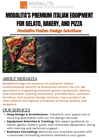 Modalita’s Premium Italian Equipment for Gelato, Bakery, and Pizza