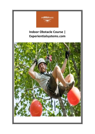 Indoor Obstacle Course  Experientialsystems.com