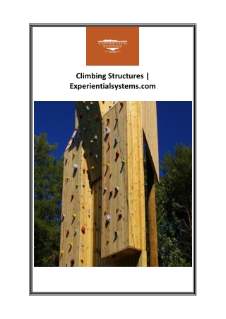 Climbing Structures  Experientialsystems.com