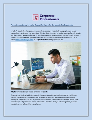 Forex Consultancy in India Expert Advisory for Corporate Professionals