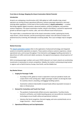 From Data to Strategy: Mapping the Airport Automation Market Potential