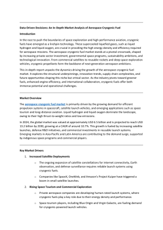 Data-Driven Decisions: An In-Depth Market Analysis of Aerospace Cryogenic Fuel