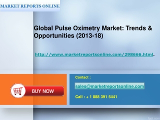 Market Research of GLOBAL PULSE OXIMETRY (2013-18)