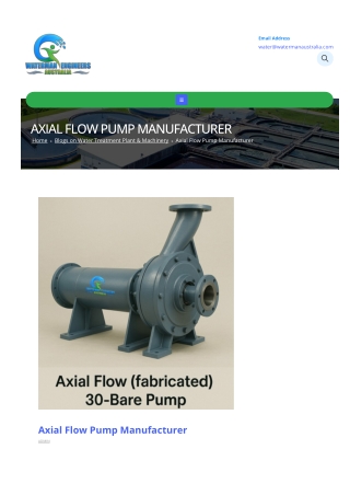 AXIAL FLOW PUMP MANUFACTURER