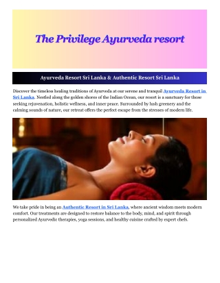Authentic Resort Sri Lanka