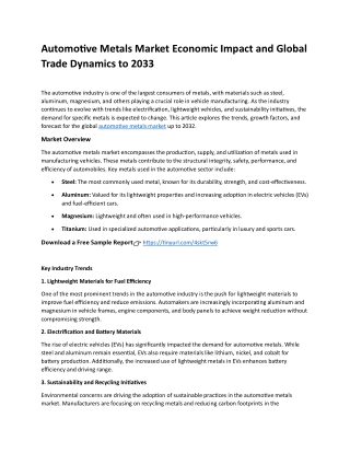 Automotive Metals Market