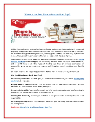 Where is the Best Place to Donate Used Toys?