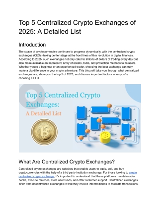 Top 5 Centralized Crypto Exchanges of 2025_ A Detailed List