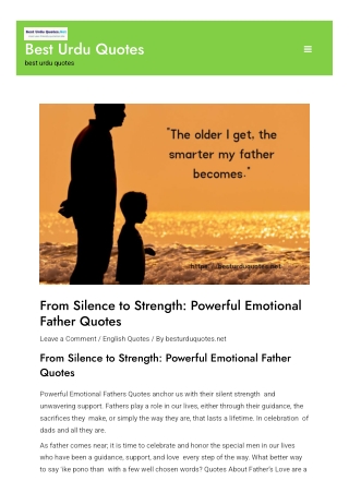 From Silence to Strength: Powerful Emotional Father Quotes