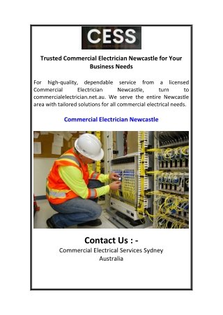 Trusted Commercial Electrician Newcastle for Your Business Needs