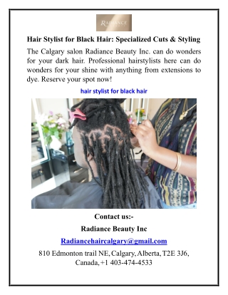 Hair Stylist for Black Hair Specialized Cuts & Styling