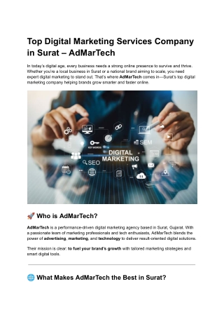 Top Digital Marketing Services Company in Surat – AdMarTech