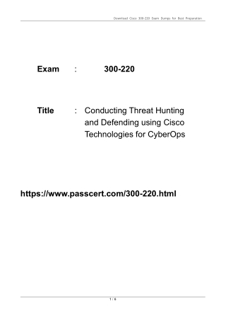 CISCO CyberOps Professional 300-220 CBRTHD Dumps