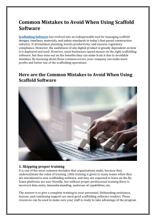 Common Mistakes to Avoid When Using Scaffold Software