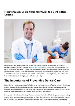 Finding Quality Dental Care Your Guide to a Dentist Near Deltona