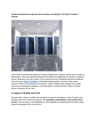Transforming Restroom Spaces with Innovation and Quality_ The Super Creations Journey