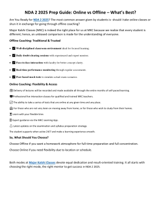 How to Prepare for NDA 2 2025