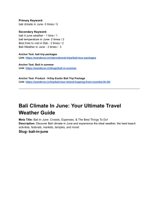 Bali Climate In June - Your Ultimate Travel Weather Guide