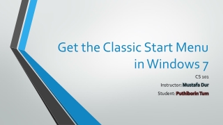 Get Classic Start Menu On Windows 7
