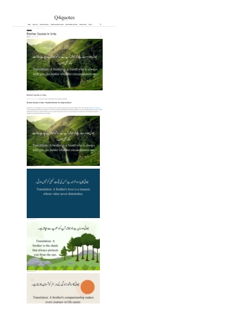 Brother Quotes in Urdu