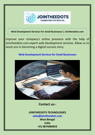 Web Development Services For Small Businesses Jointheedots.com