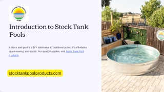 Introduction to Stock Tank Pools