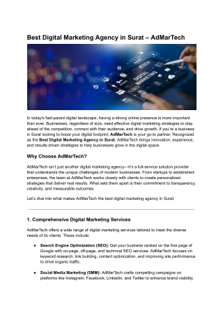 Best Digital Marketing Agency in Surat – AdMarTech