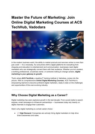 Master the Future of Marketing_ Join Online Digital Marketing Courses at ACS TechHub