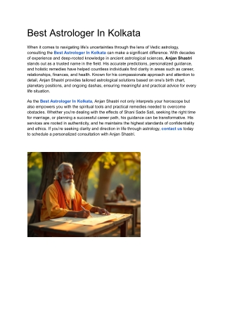 Best Astrologer In Kolkata