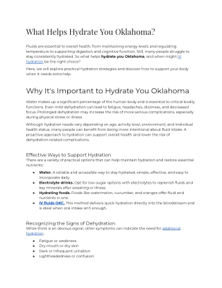What Helps Hydrate You Oklahoma_